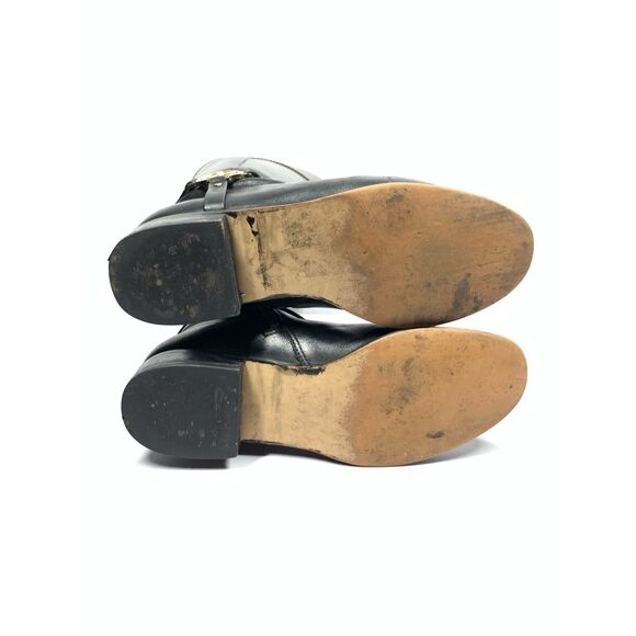 Michael Kors Tall Two Tone Brown Black Leather Riding Boots Women Size 8 - Picture 7 of 9